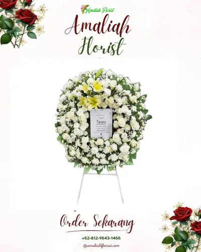 Krans Bunga Duka Cita di Kebon Lega
