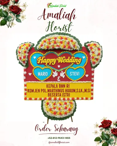 Karangan Papan Bunga Pernikahan di Kebon Lega